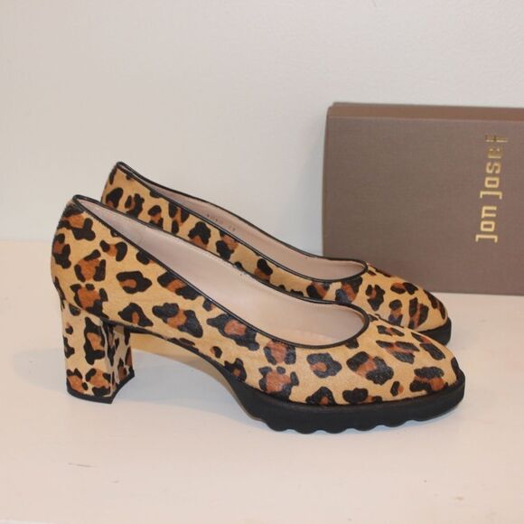 NWT  Anthropologie Jon Josef Katie Leo Pony Hair Calf Platform Heels Women 5.5 - Picture 1 of 11
